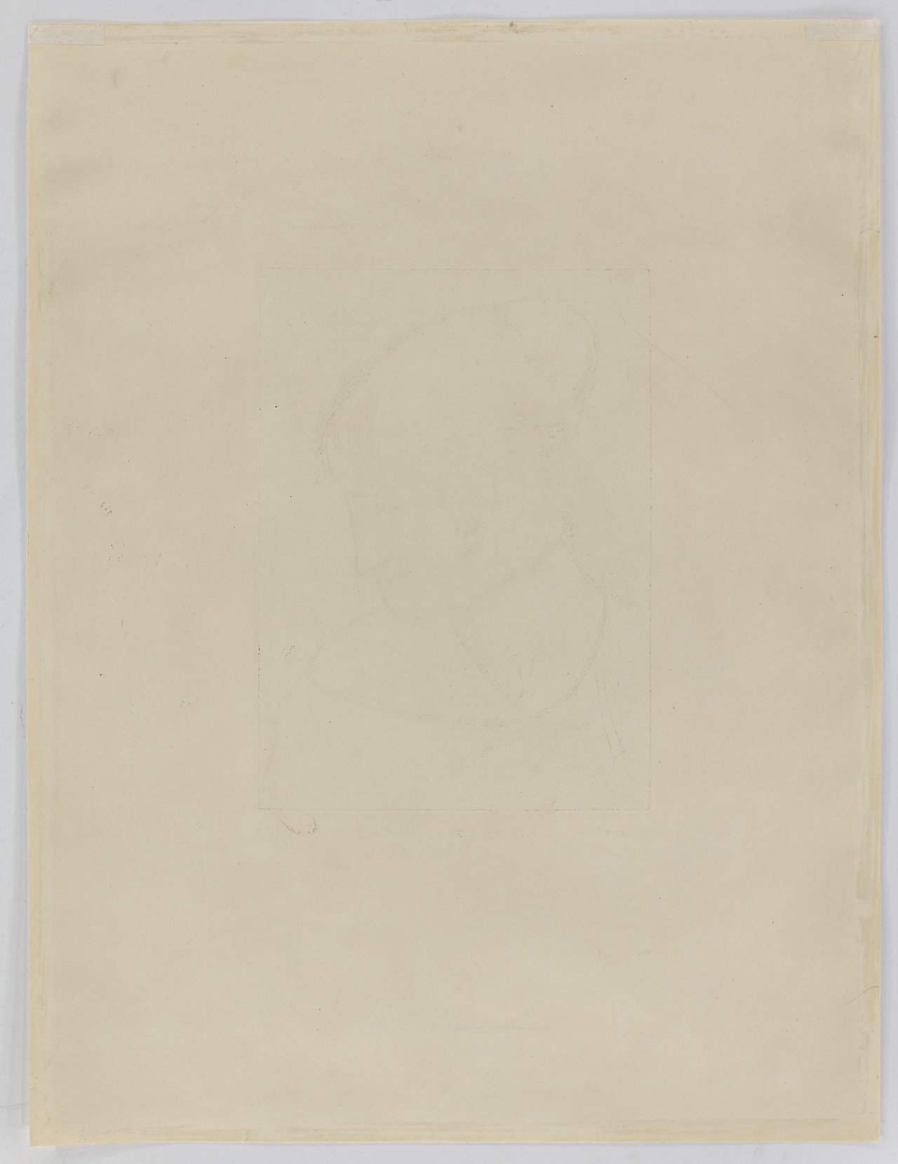 This picture shows the following artwork: Peter August Böckstiegel. ”Frauenkopf im Profil nach rechts”. 1913/14.