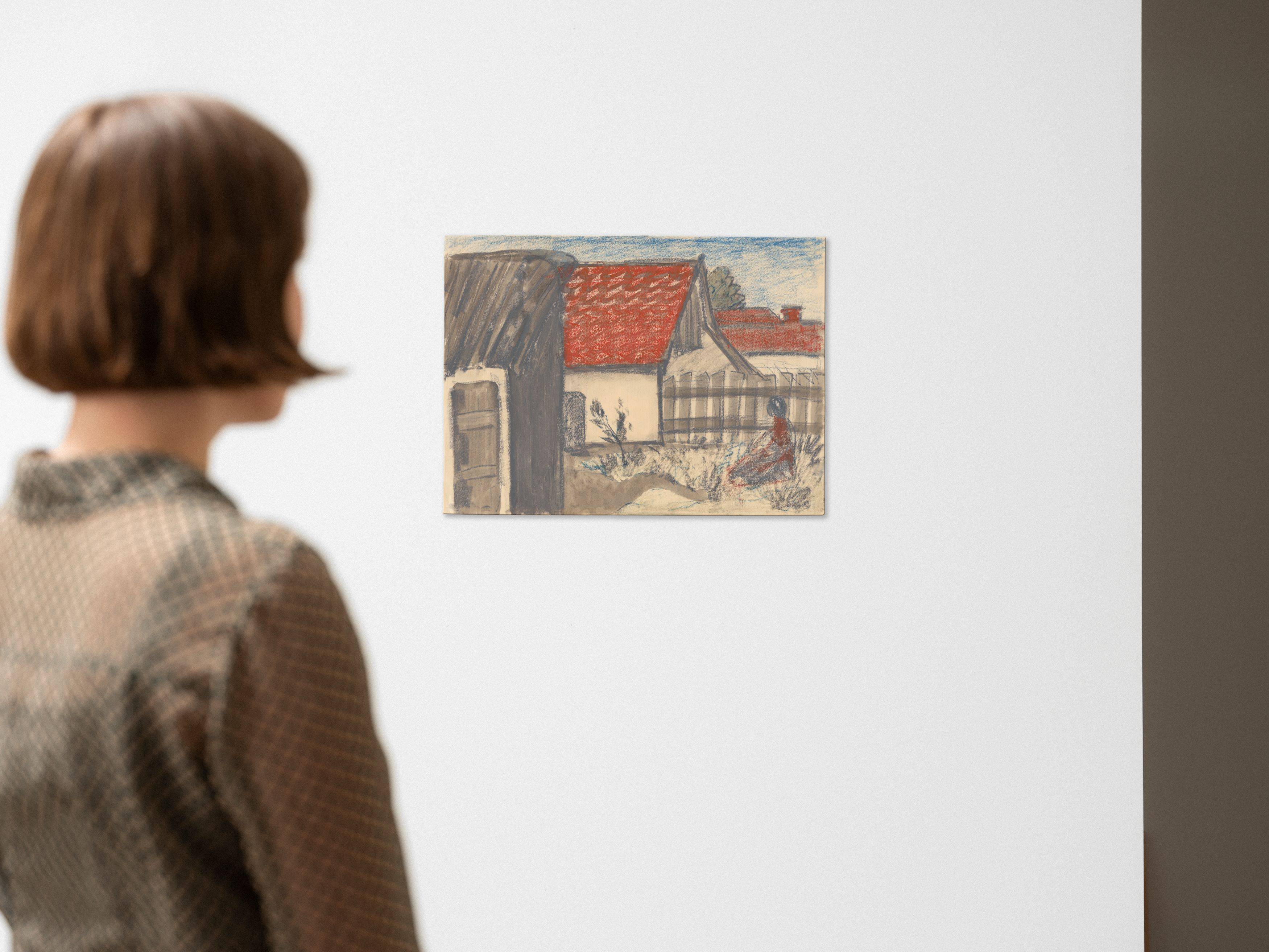 This picture shows the following artwork: Otto Mueller. ”Alte Häuser”. Circa 1927.