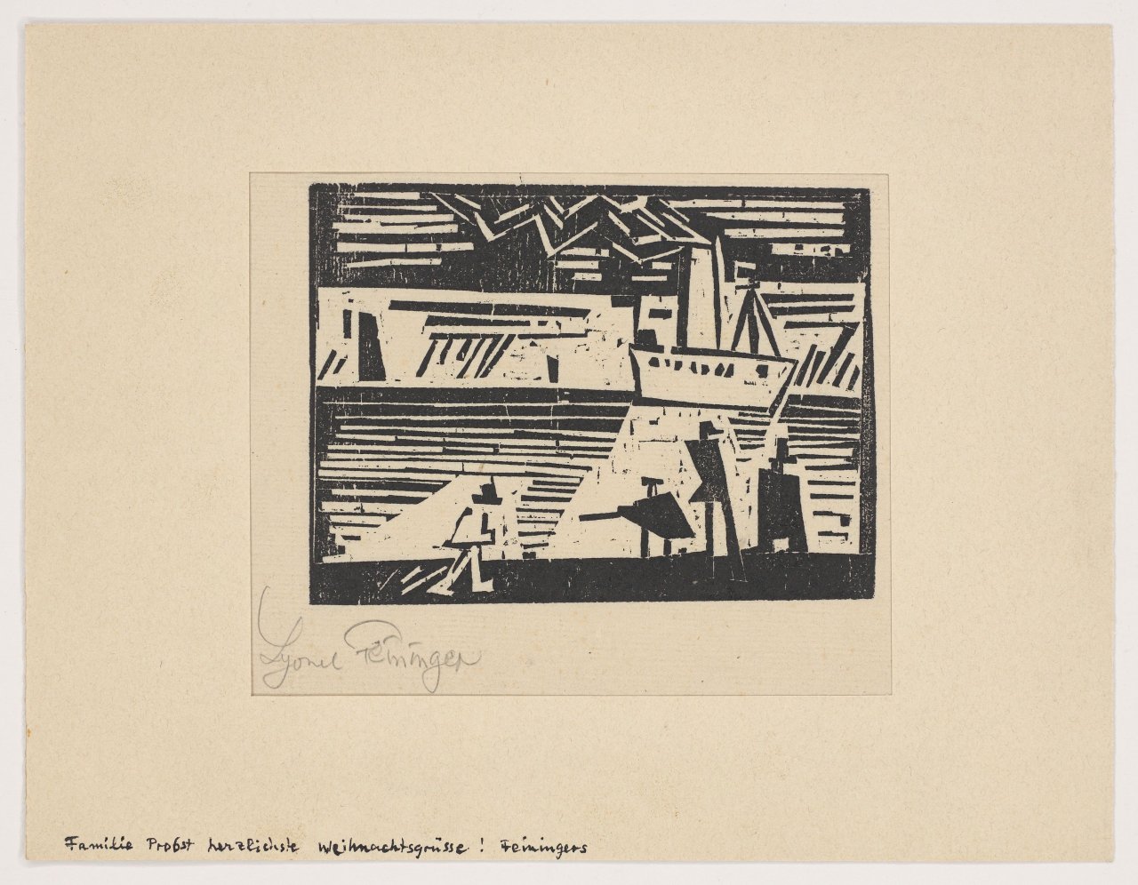 This picture shows the following artwork: Lyonel Feininger. ”Dampfer Odin”. 1918.