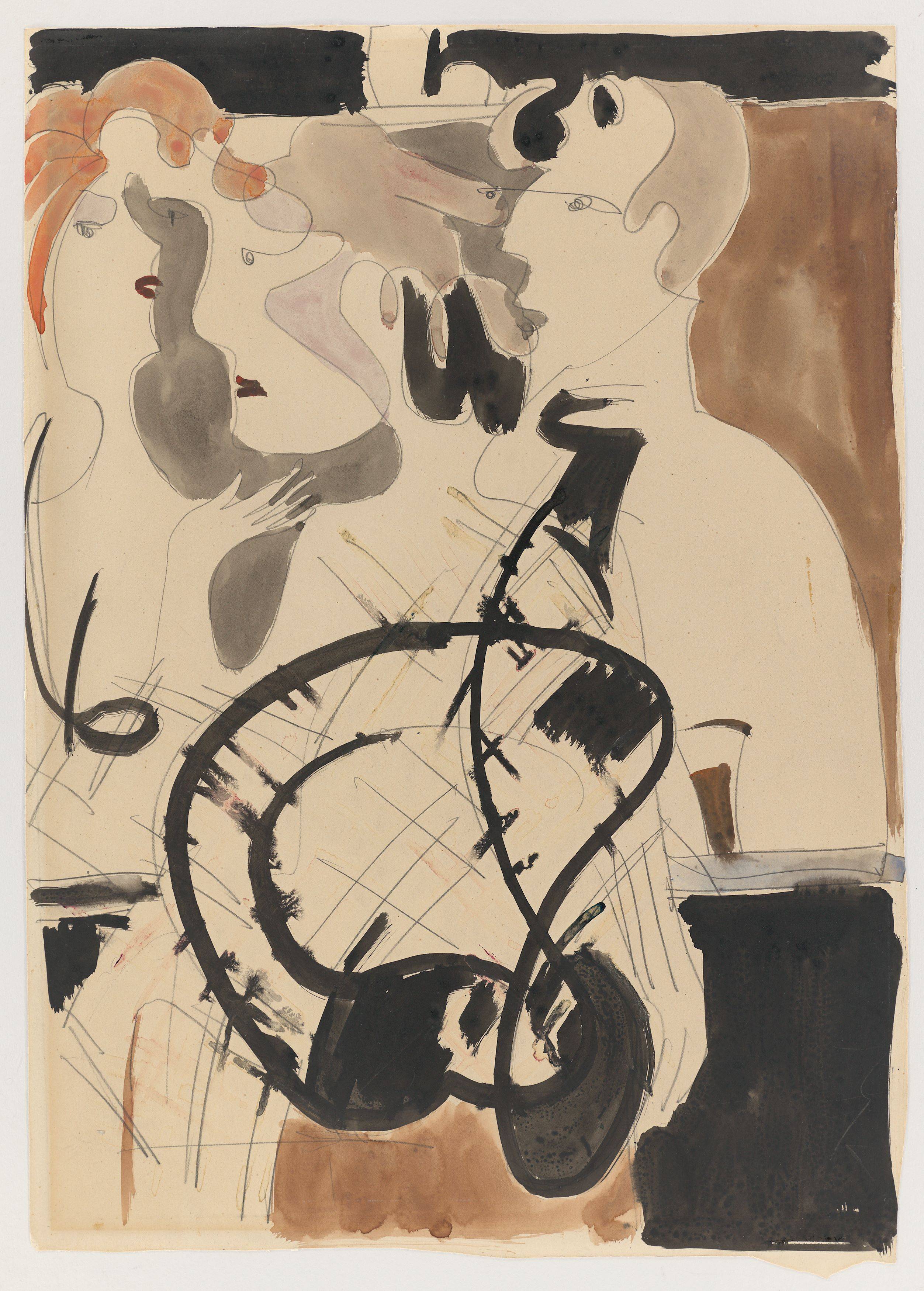 This picture shows the following artwork: Ernst Ludwig Kirchner. Coffeehouse scene. 1930.
