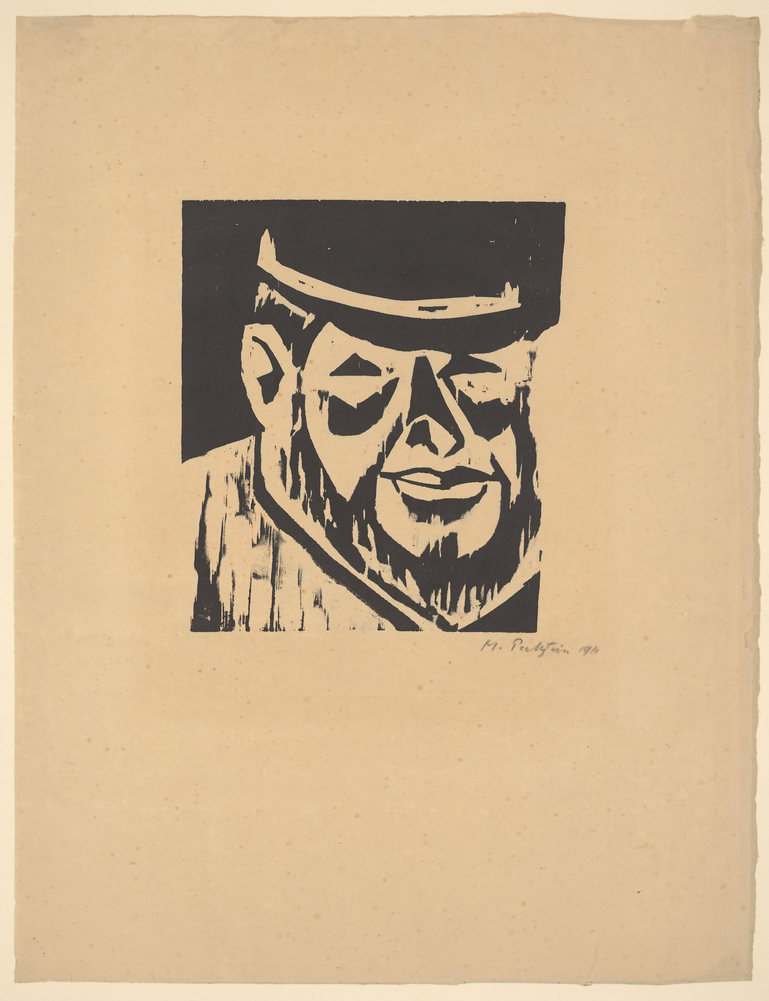 This picture shows the following artwork: Max Pechstein. ”Fischerkopf IX”. 1911.