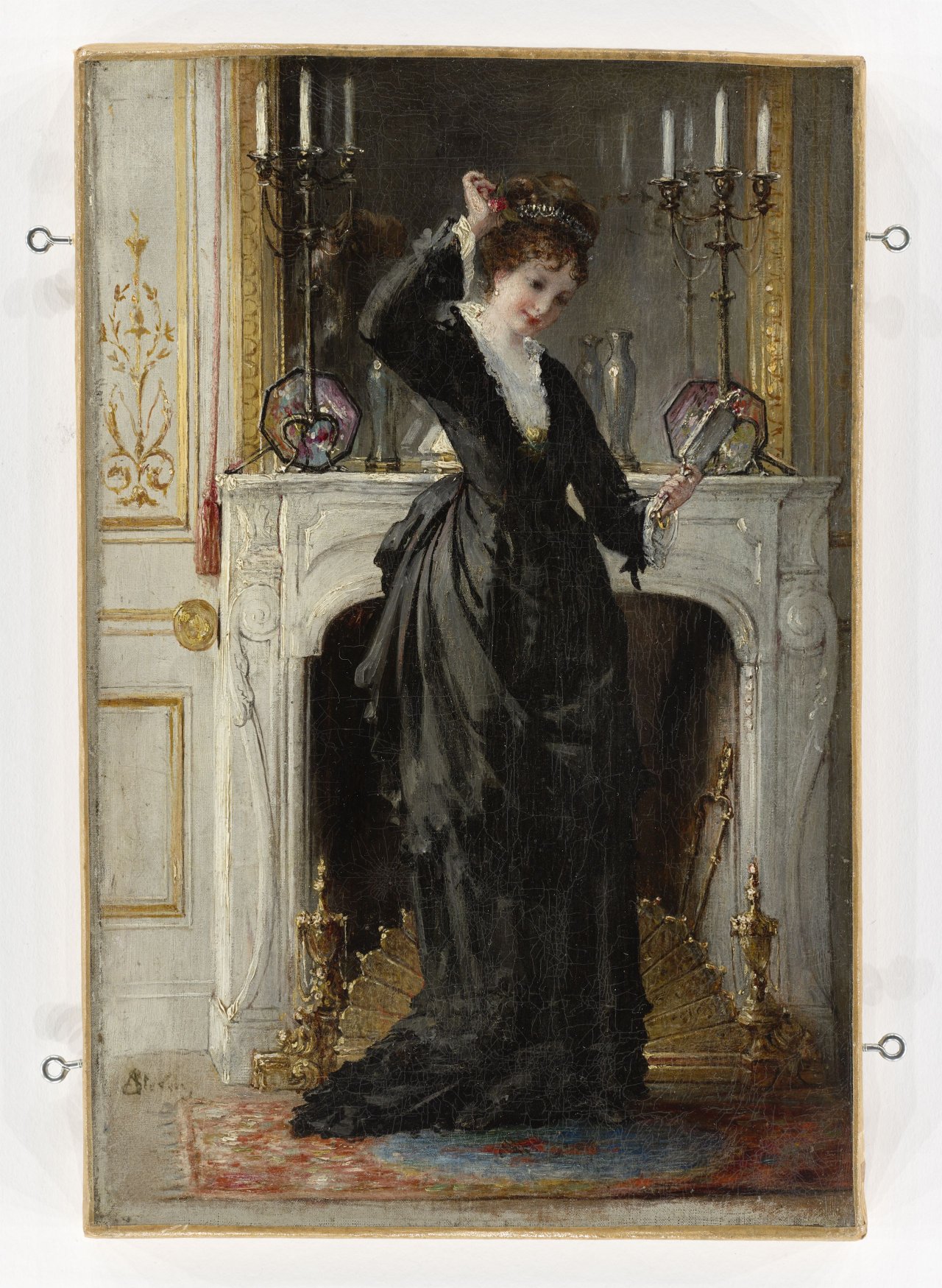 This picture shows the following artwork: Alfred Stevens. In the Boudoir.