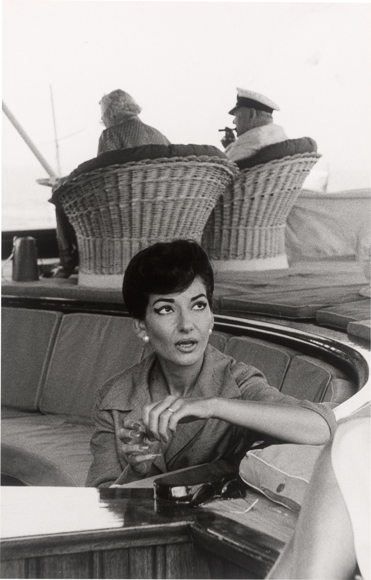 This picture shows the following artwork: Ara Güler. Maria Callas and Mr. and Mrs. Churchill on 'Onassis Christina'. 1957.