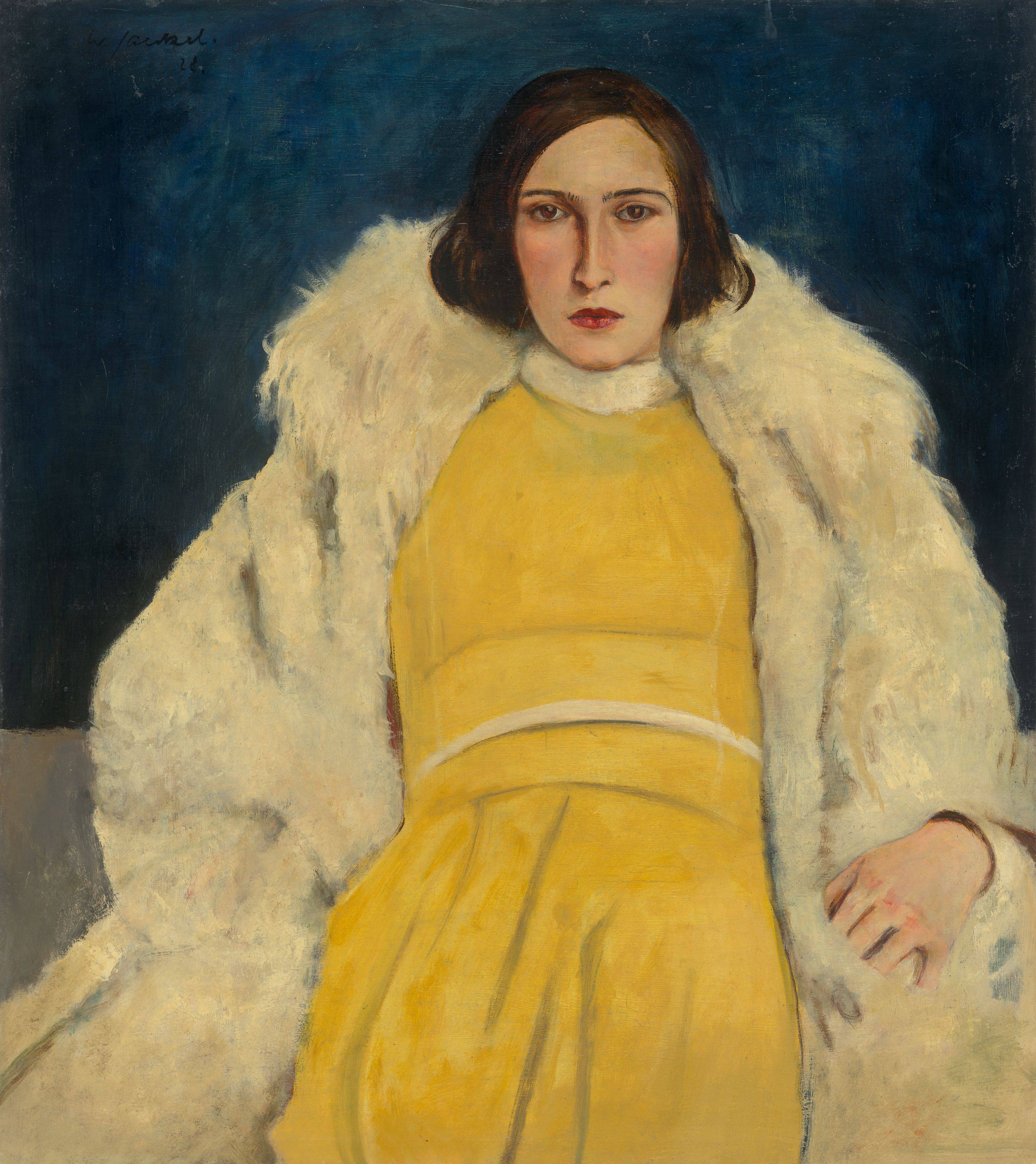 This picture shows the following artwork: Willy Jaeckel. ”Dame in Gelb (Tänzerin)”. 1928.