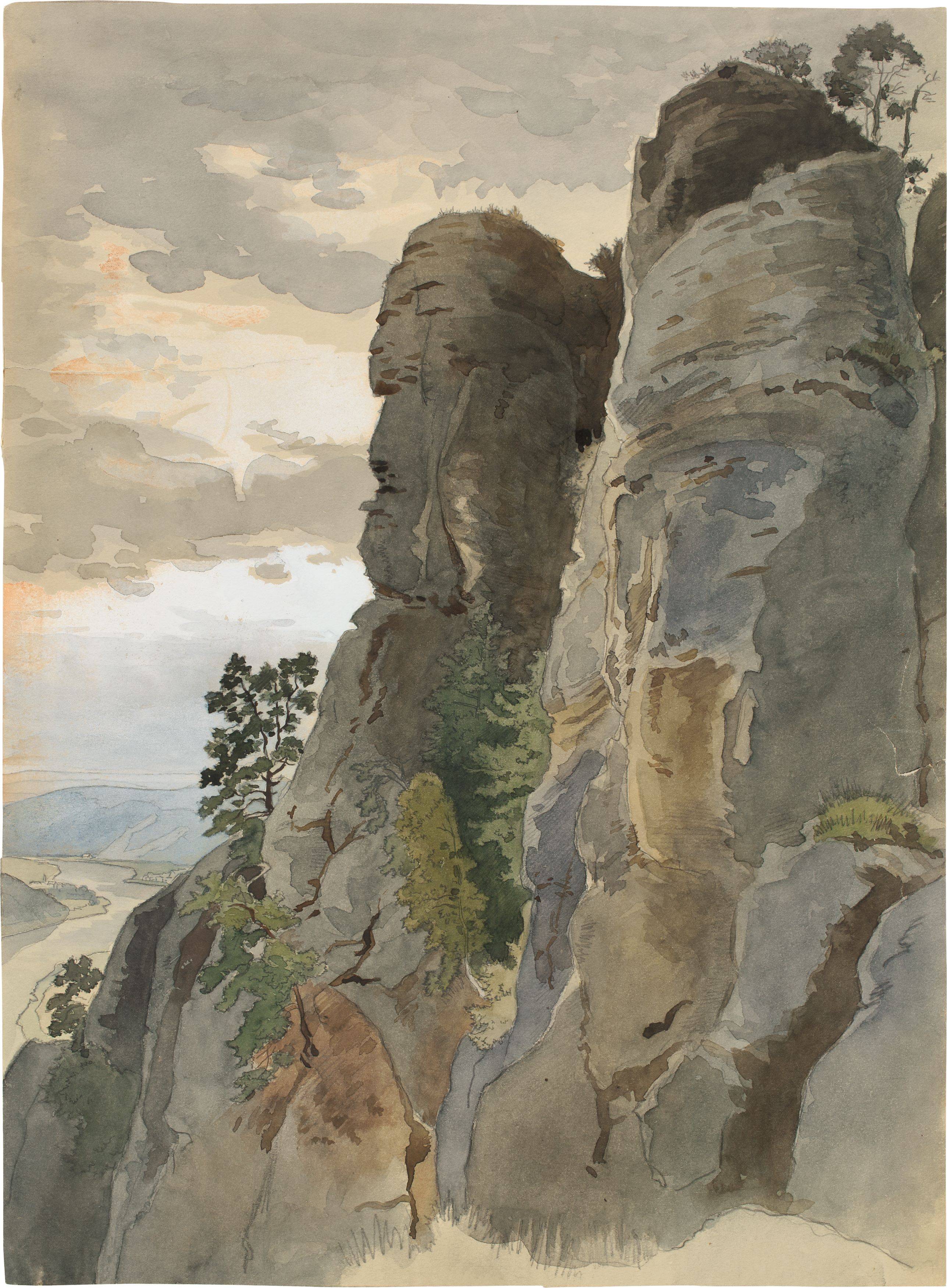 This picture shows the following artwork: Viktor Paul Mohn. Elbe Sandstone Mountains.