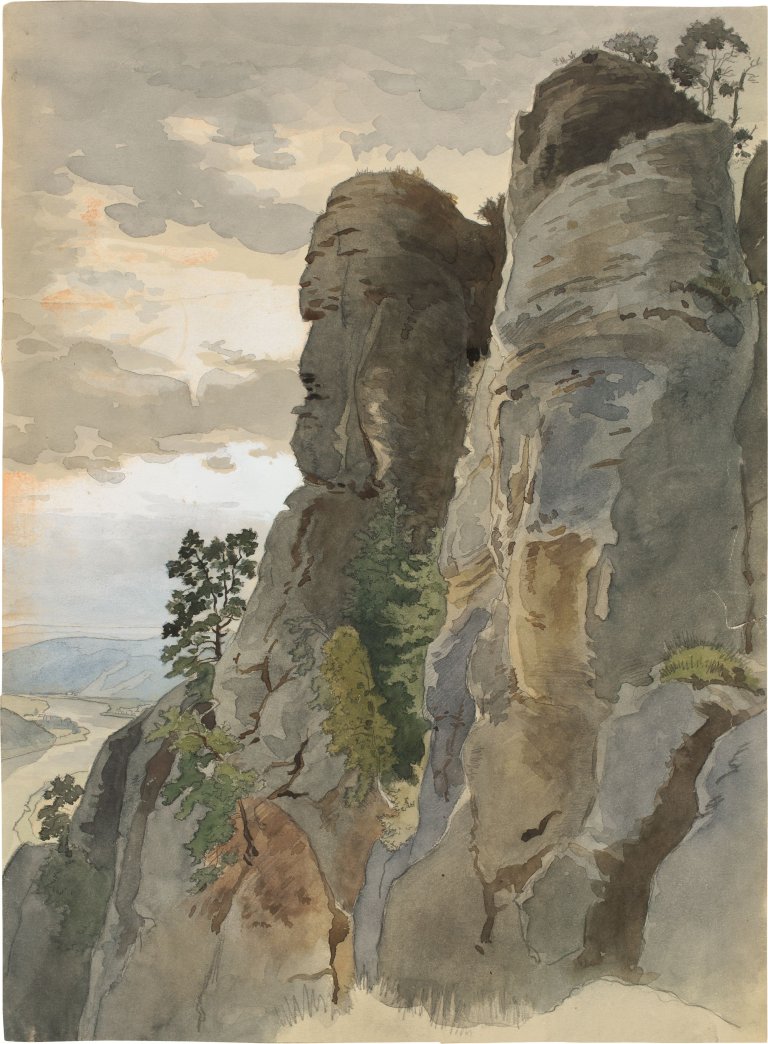 This picture shows the following artwork: Viktor Paul Mohn. Elbe Sandstone Mountains.