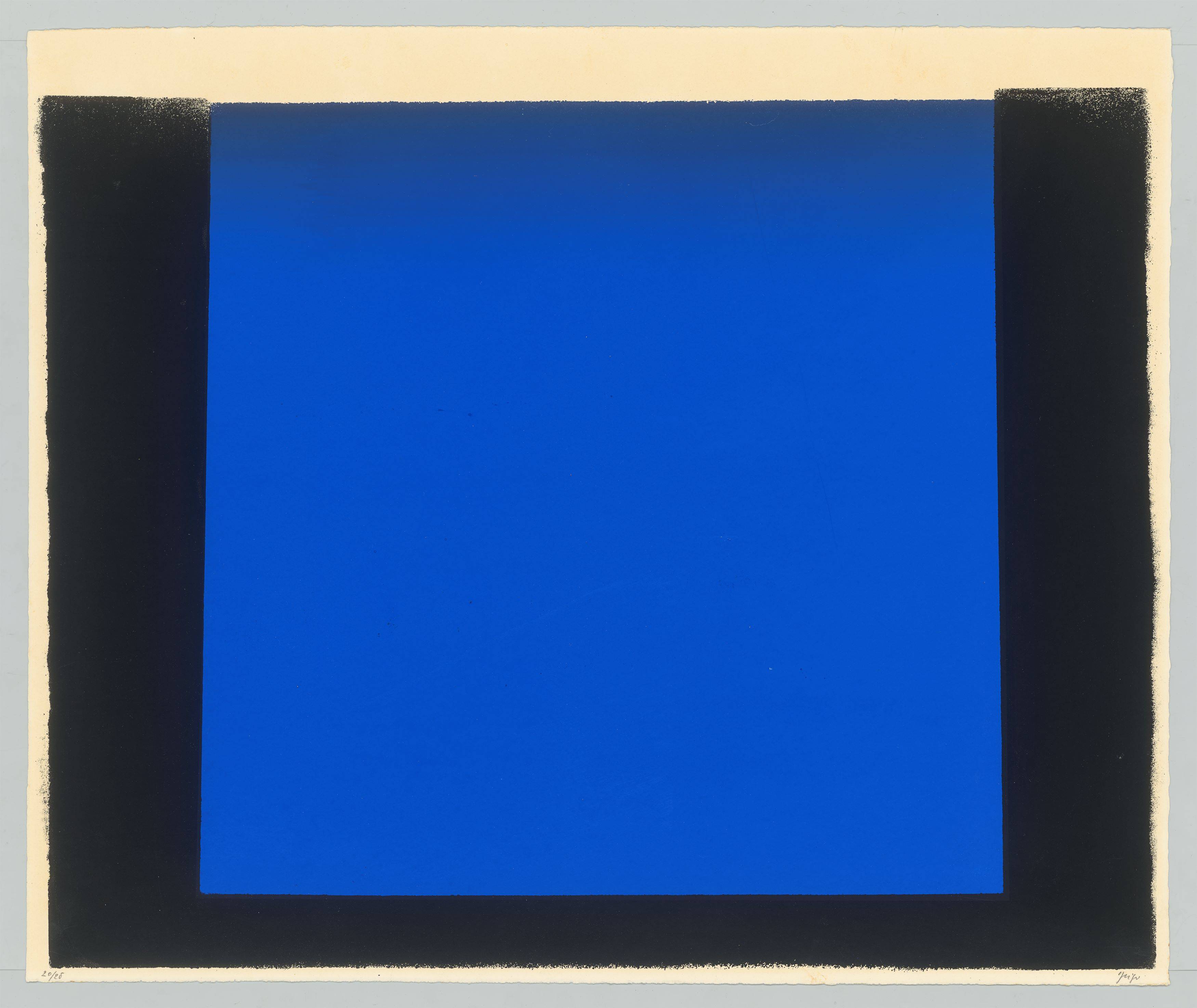 This picture shows the following artwork: Rupprecht Geiger. ”blau – schwarz”. 1965.