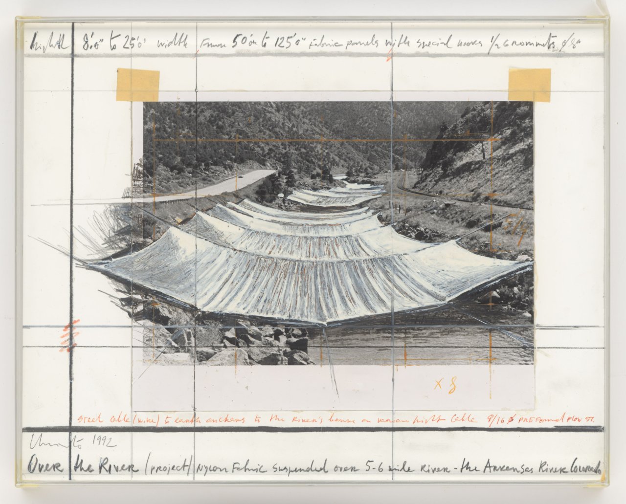 Auf diesem Bild ist das folgende Kunstwerk zu sehen:  Christo. „Over the River (Project)“. 1992.