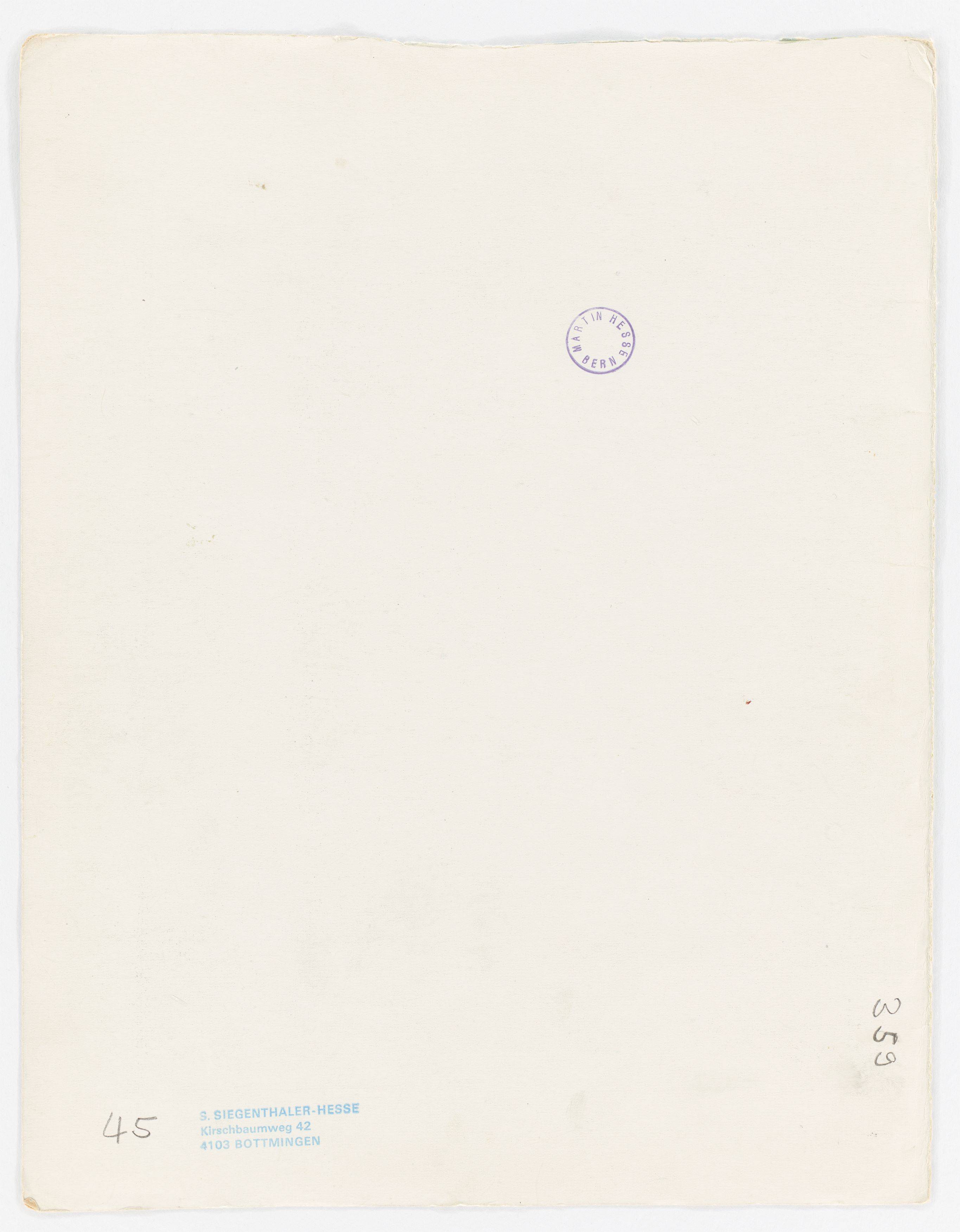 This picture shows the following artwork: Hermann Hesse. Torello (23. Juli 27). 1927.