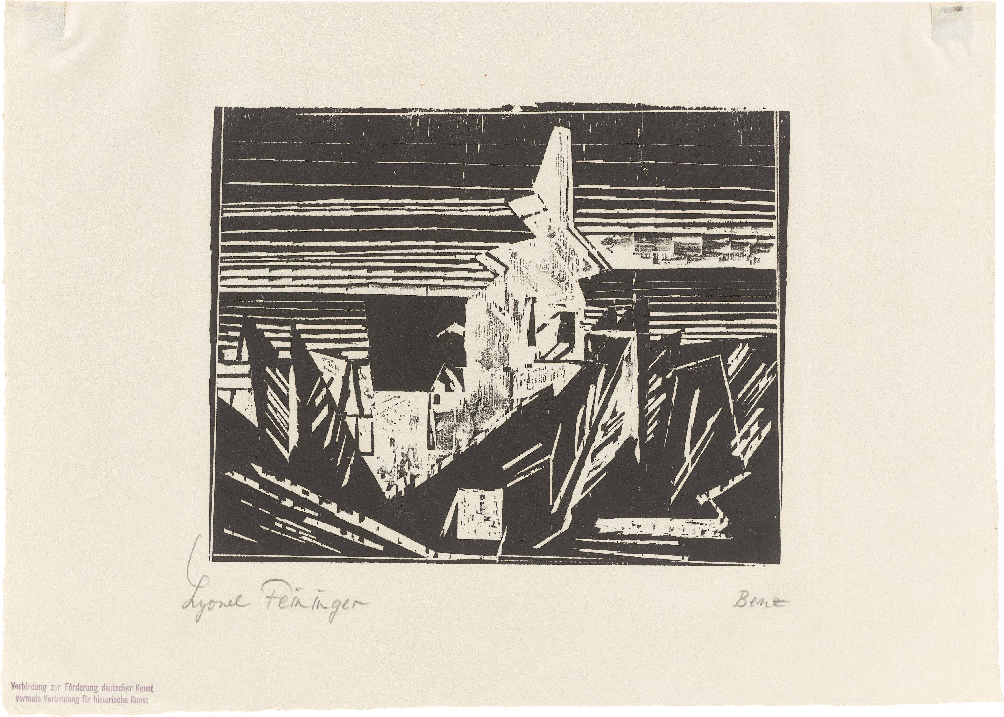 Auf diesem Bild ist das folgende Kunstwerk zu sehen: Lyonel Feininger. „Benz“. 1919/31.