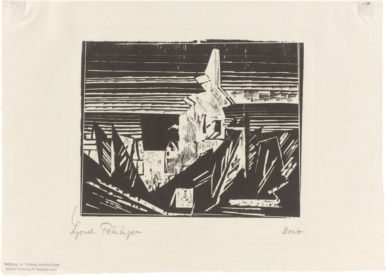 Auf diesem Bild ist das folgende Kunstwerk zu sehen: Lyonel Feininger. „Benz“. 1919/31.
