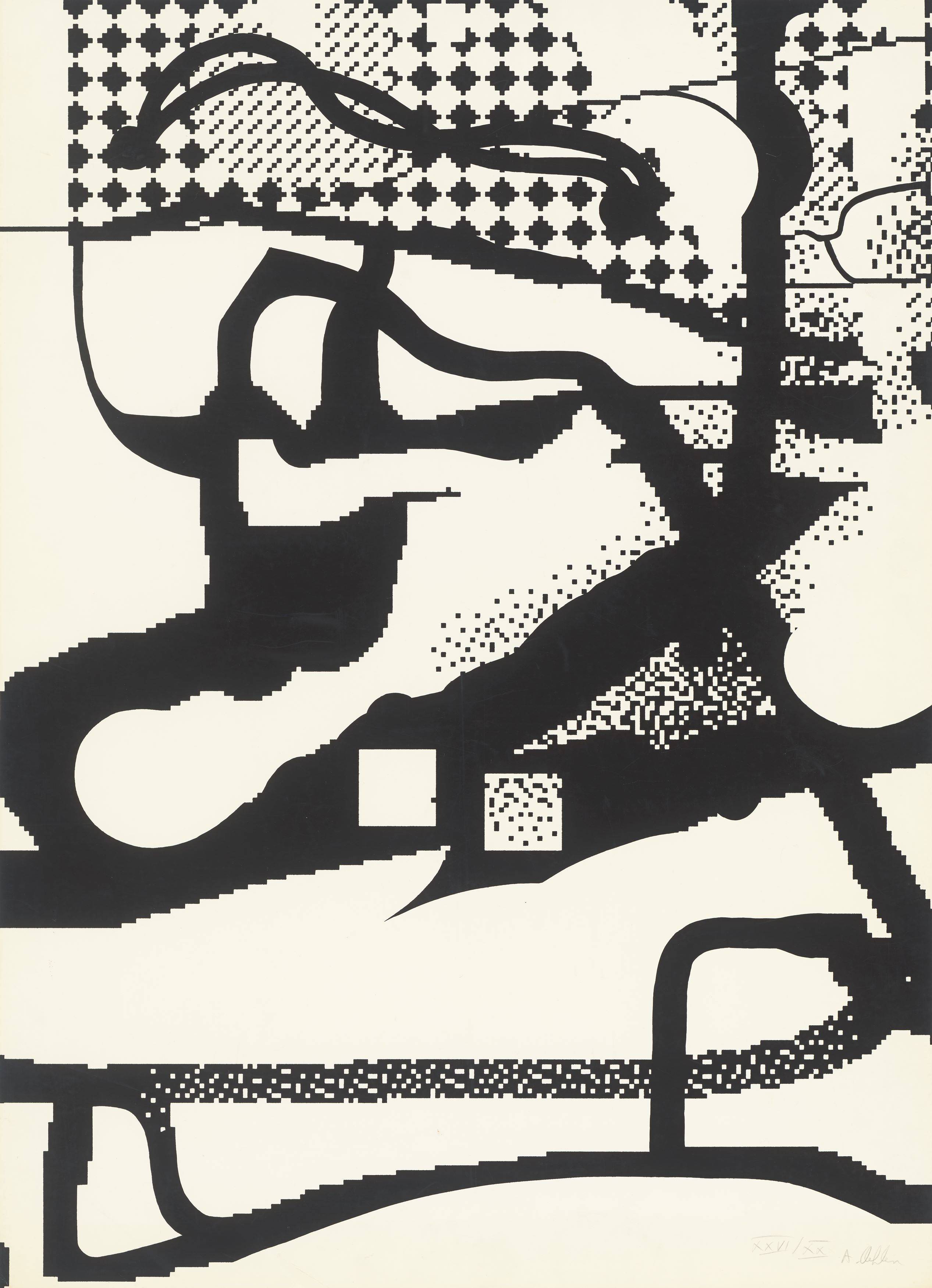 This picture shows the following artwork: Albert Oehlen. Untitled (Computerbild). 1992.