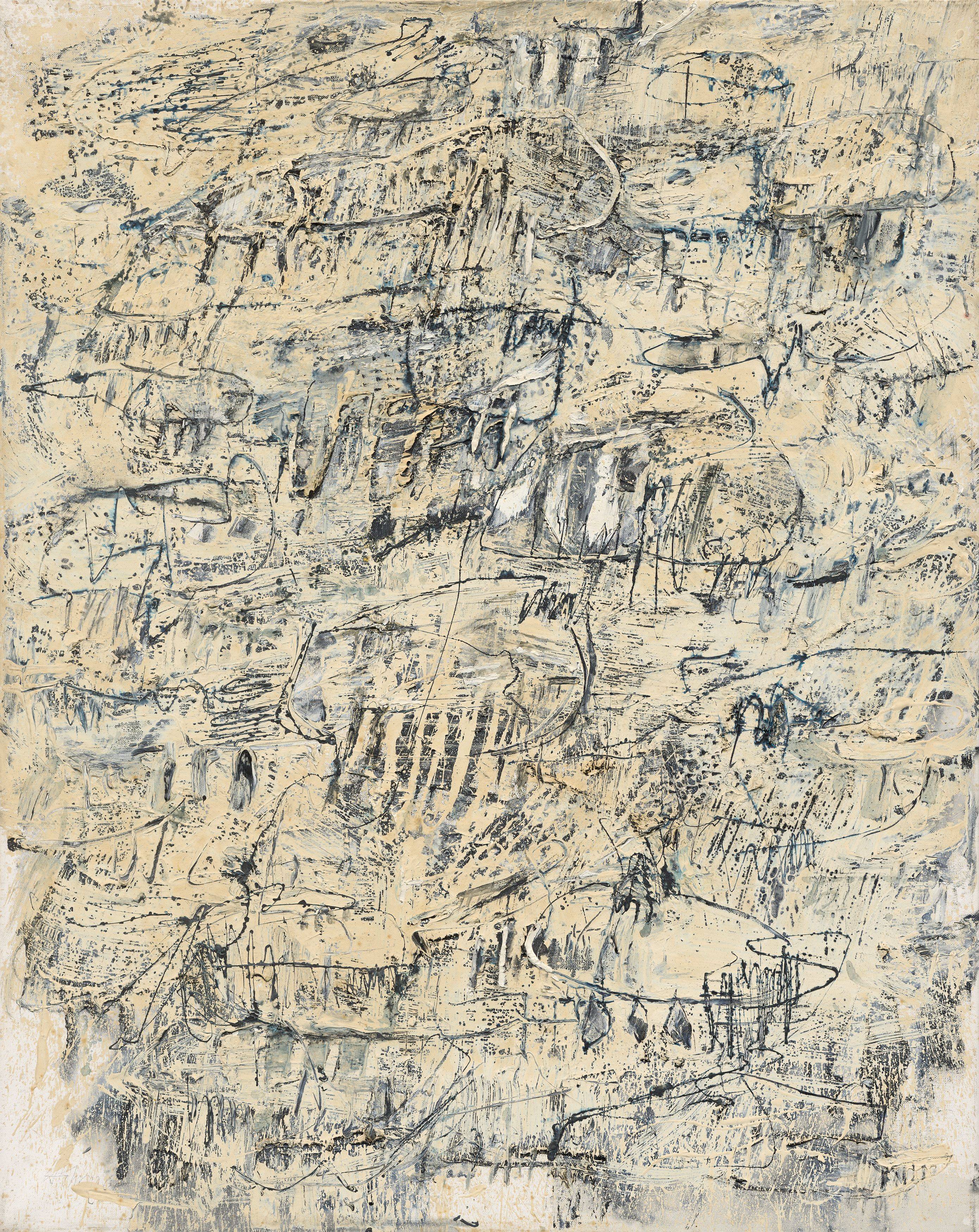 Auf diesem Bild ist das folgende Kunstwerk zu sehen: Gerhard Hoehme. „Orakel“. 1960.
