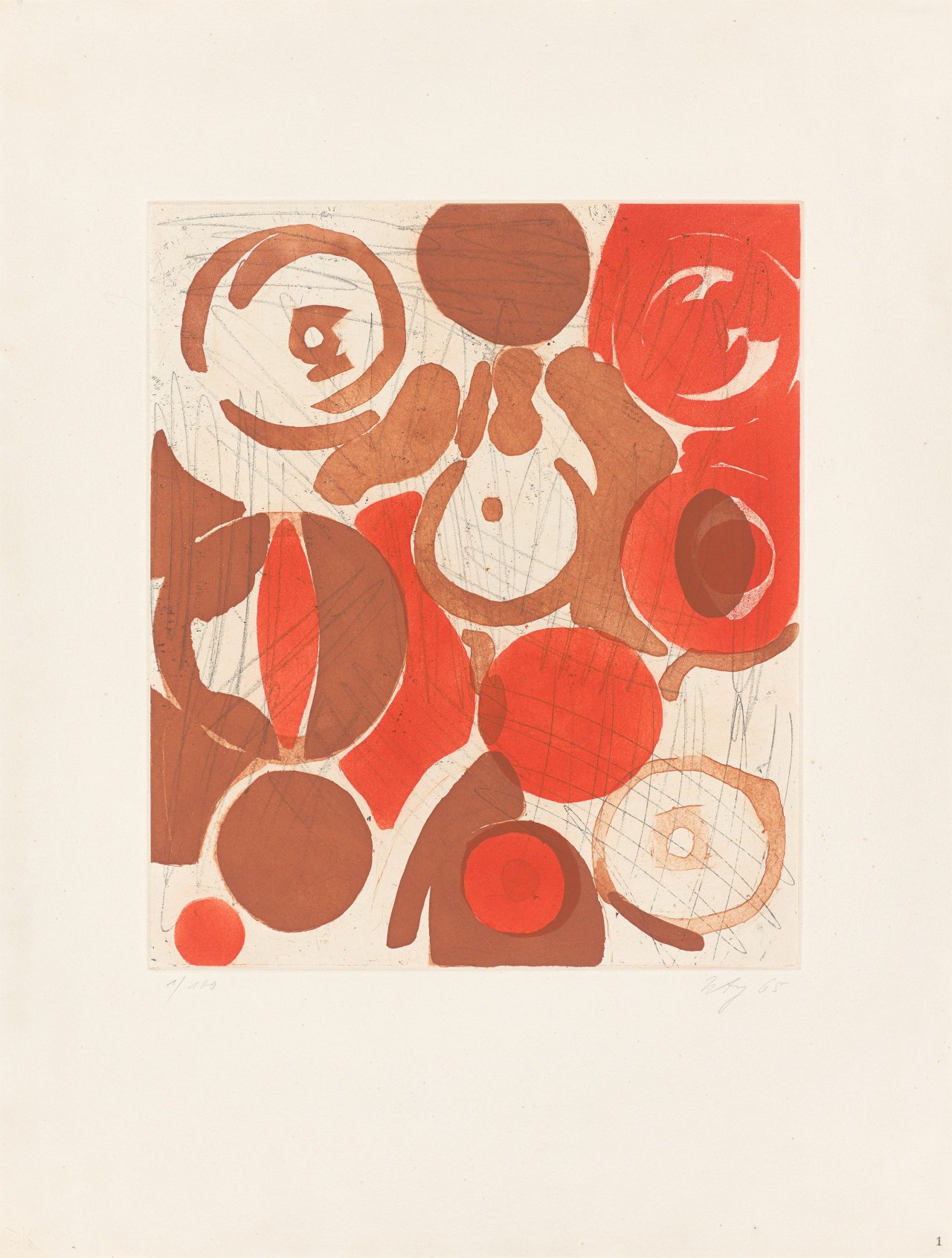 Auf diesem Bild ist das folgende Kunstwerk zu sehen: Ernst Wilhelm Nay. „Sechs Aquatinten“. 1965.