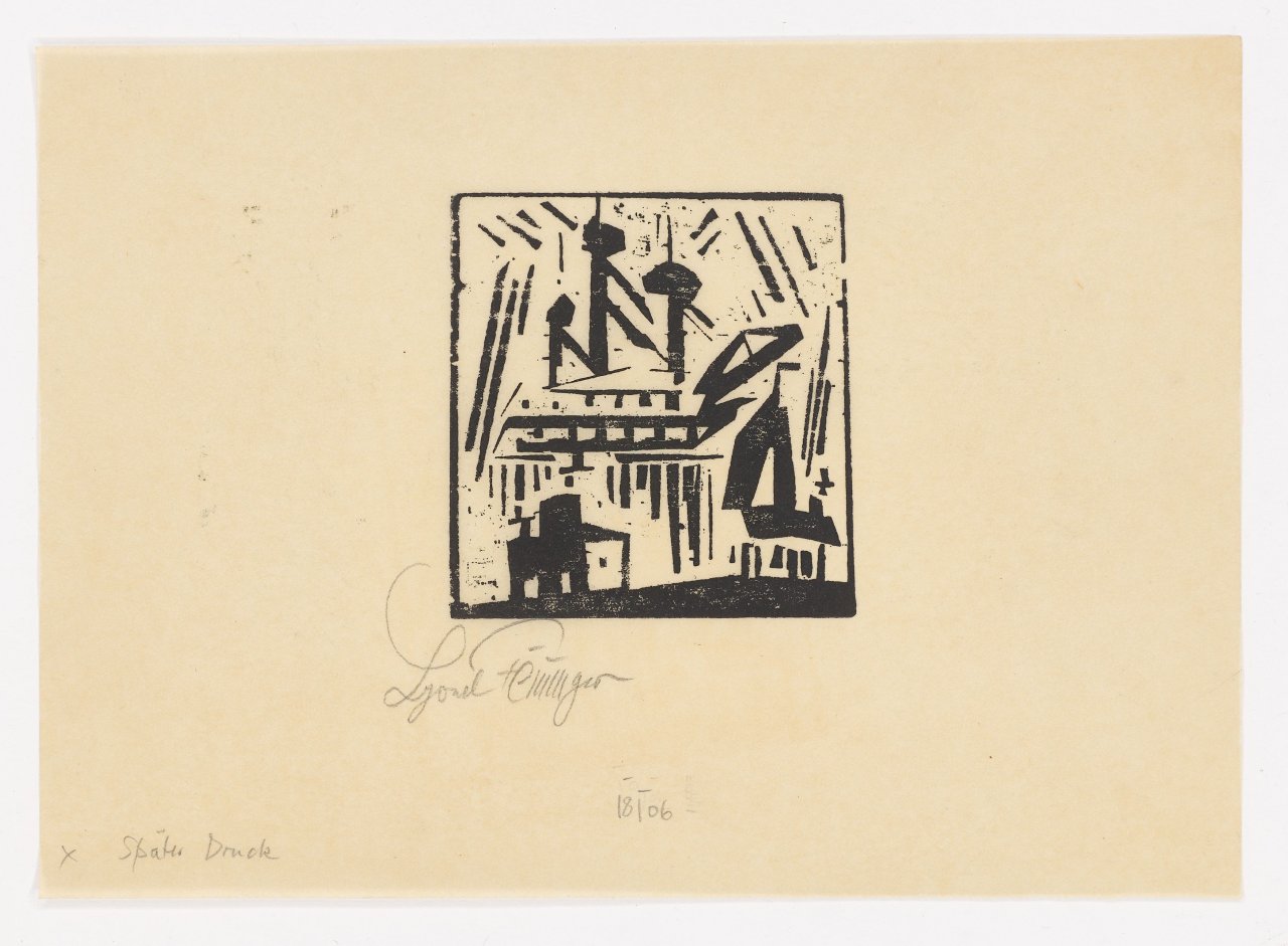 This picture shows the following artwork: Lyonel Feininger. ”Schiffe im Hafen”. 1919.