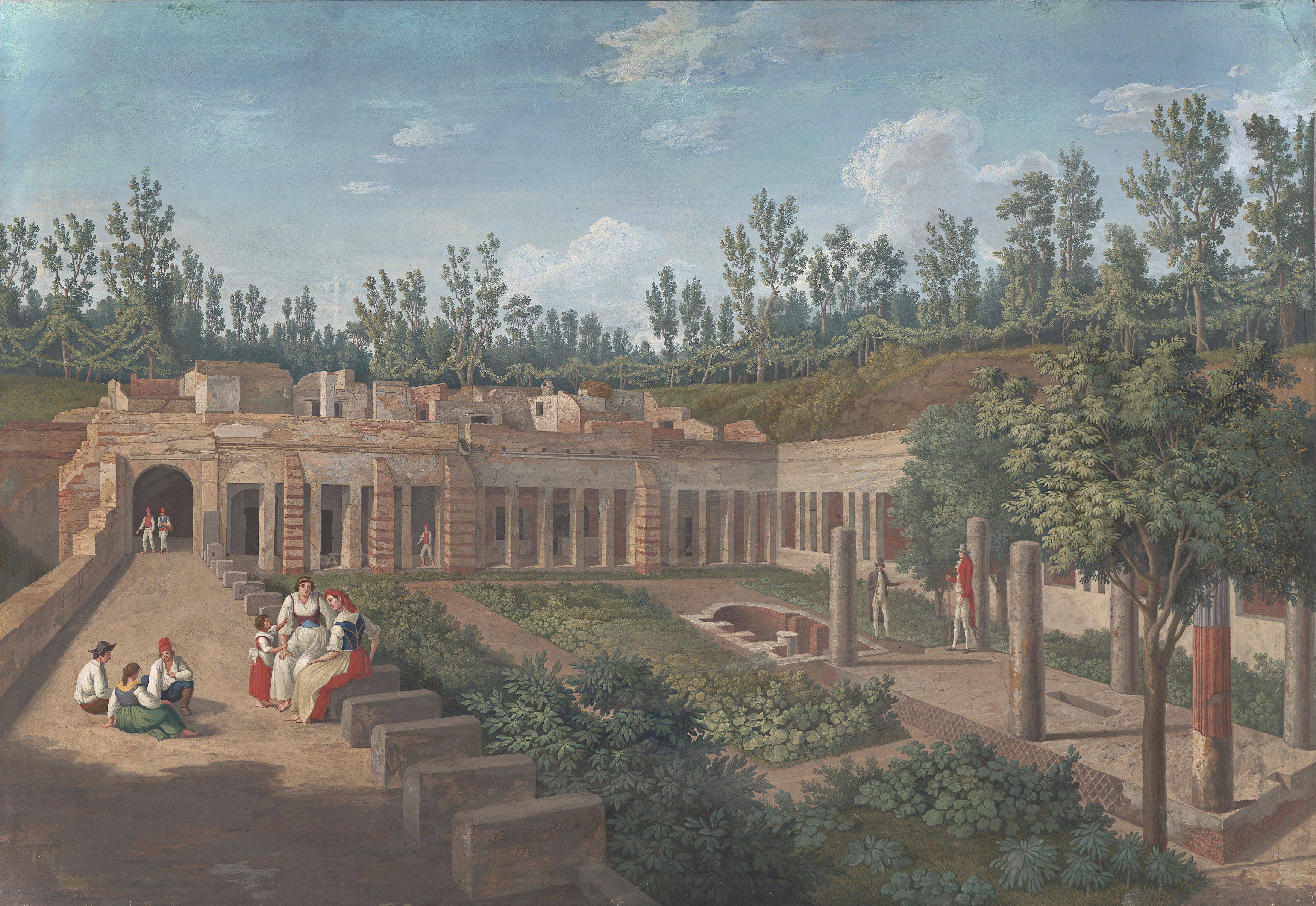 This picture shows the following artwork: Jakob Philipp Hackert. ”Die Villa des Diomedes in Pompeji”. 1793.