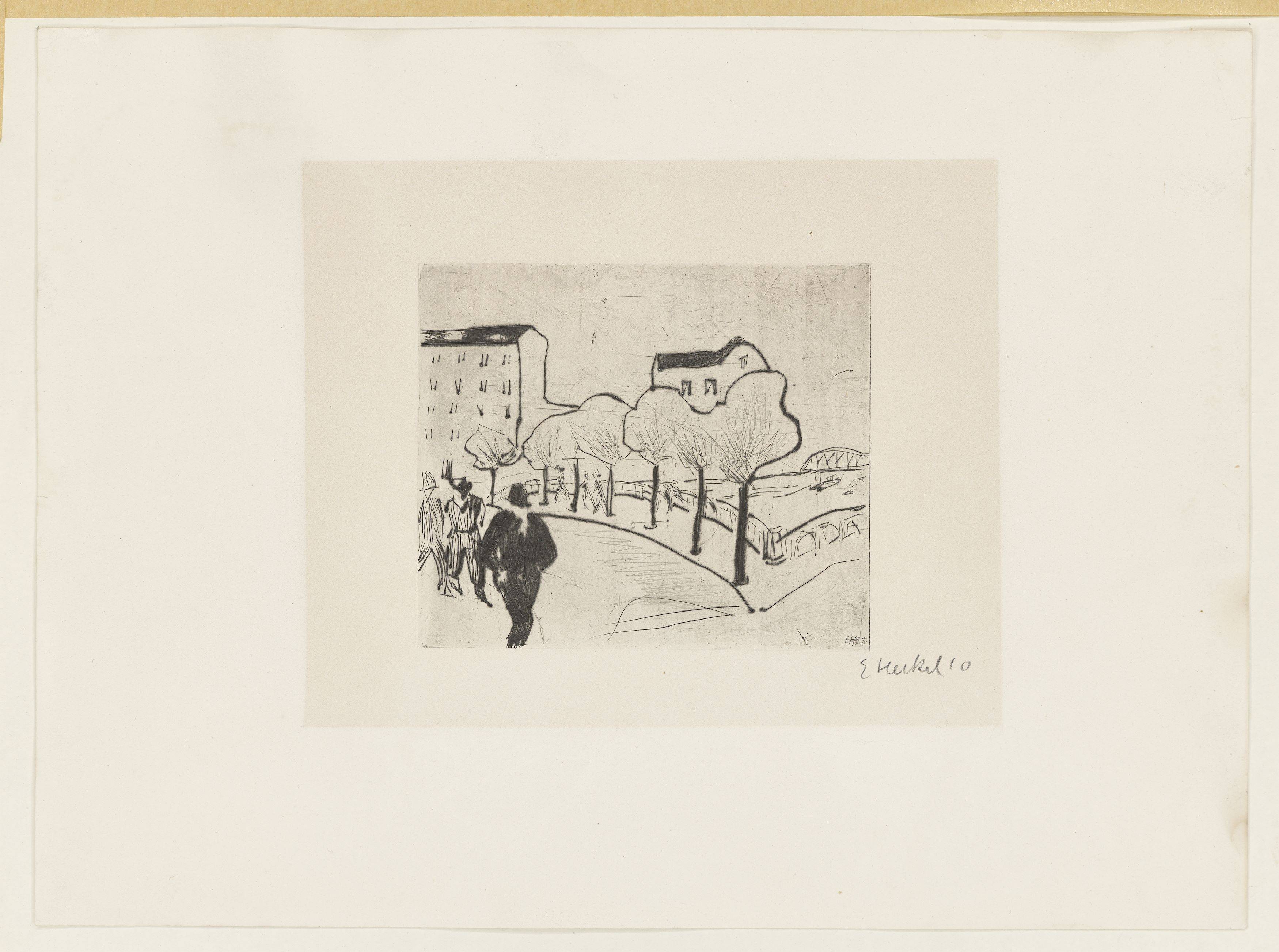 This picture shows the following artwork: Erich Heckel. ”Straße am Hafen”. 1910/11.