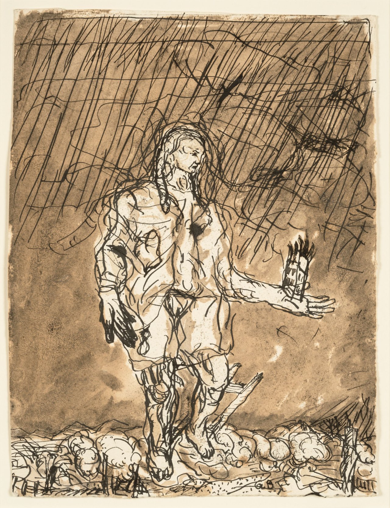 This picture shows the following artwork: Georg Baselitz. ”Hirte”. 1966.