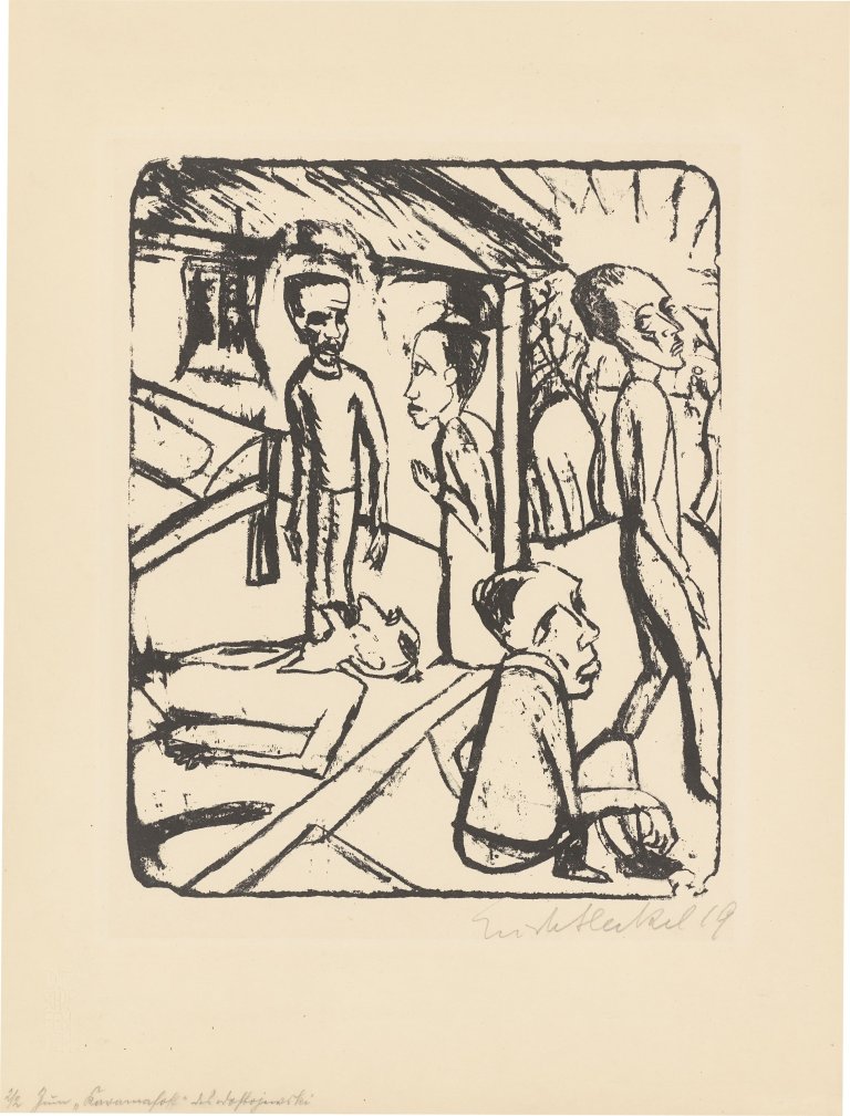 Auf diesem Bild ist das folgende Kunstwerk zu sehen: Erich Heckel. „Die Brüder Karamasow“. 1919/20.