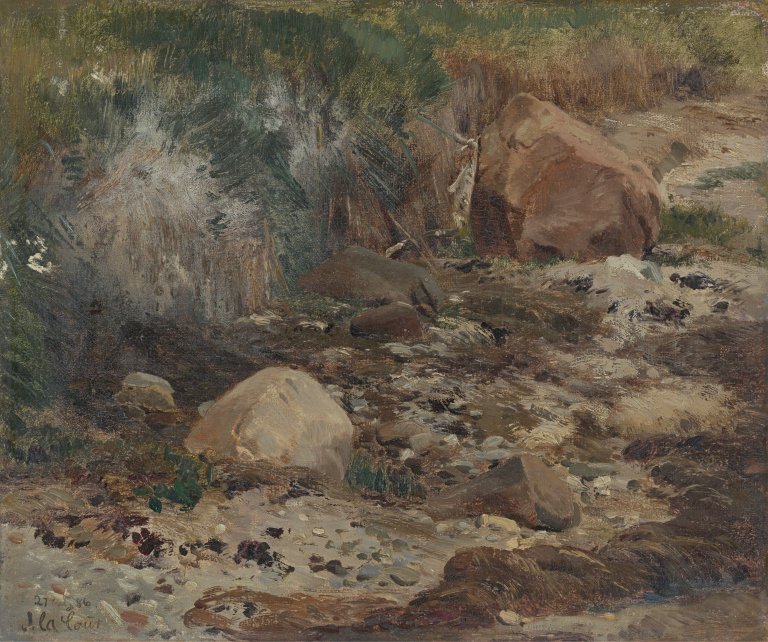 Auf diesem Bild ist das folgende Kunstwerk zu sehen: Janus Andreas Bartholin la Cour. Dünengras am Strand. 1886.