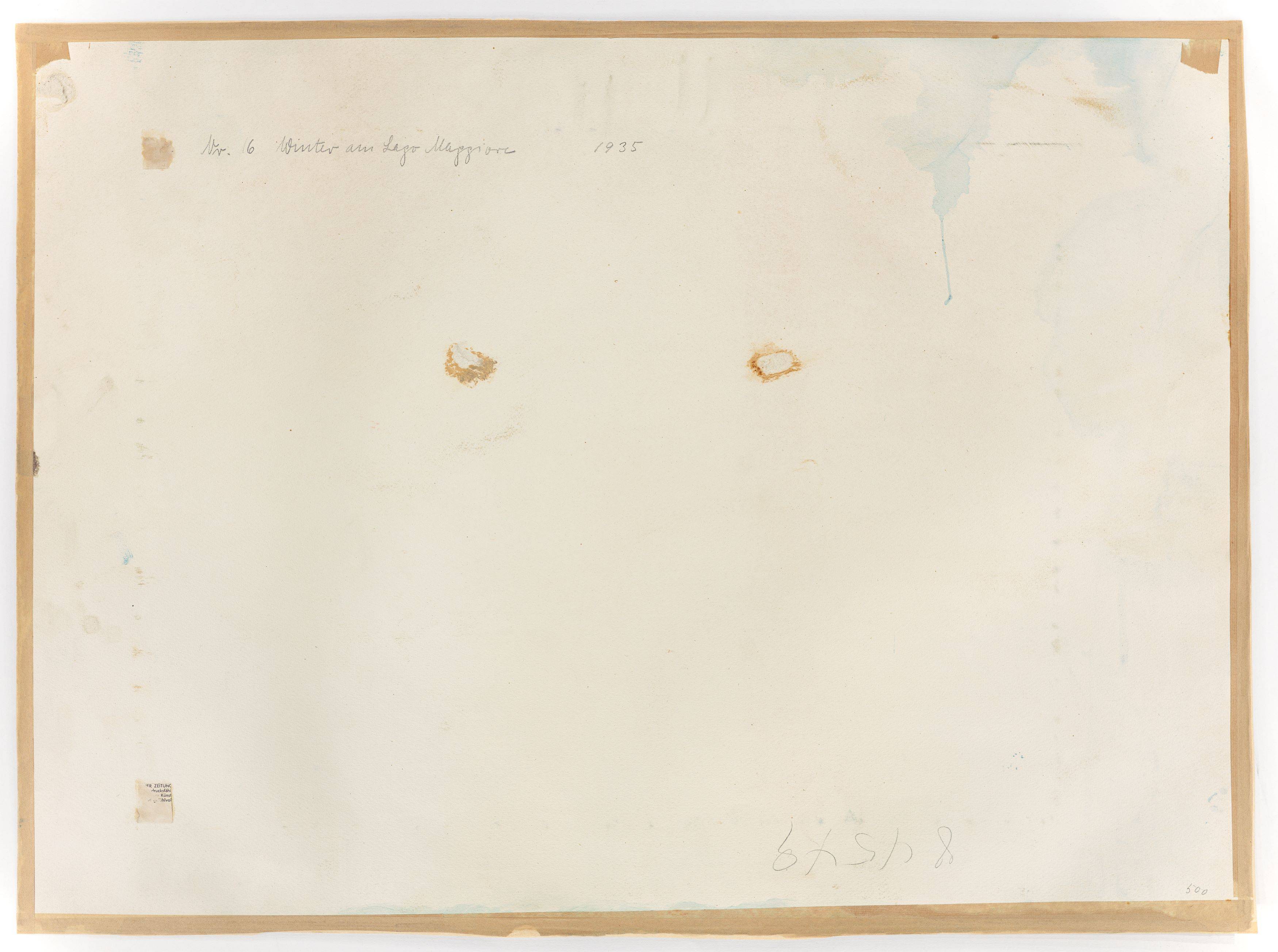 This picture shows the following artwork: Christian Rohlfs. Winter at Lake Maggiore. 1935.