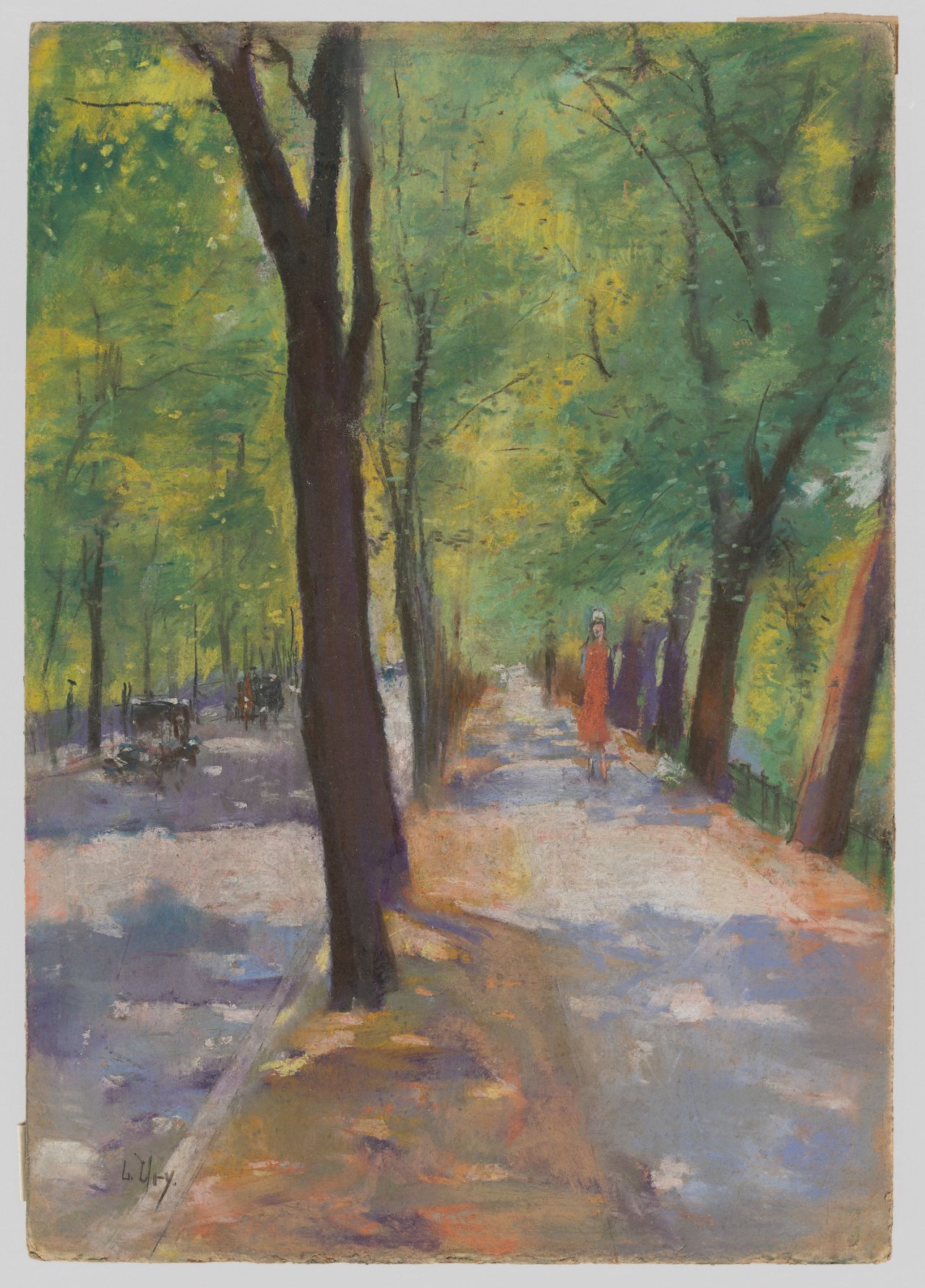 This picture shows the following artwork: Lesser Ury. ”Tiergartenallee, Berlin”. 1920/25.
