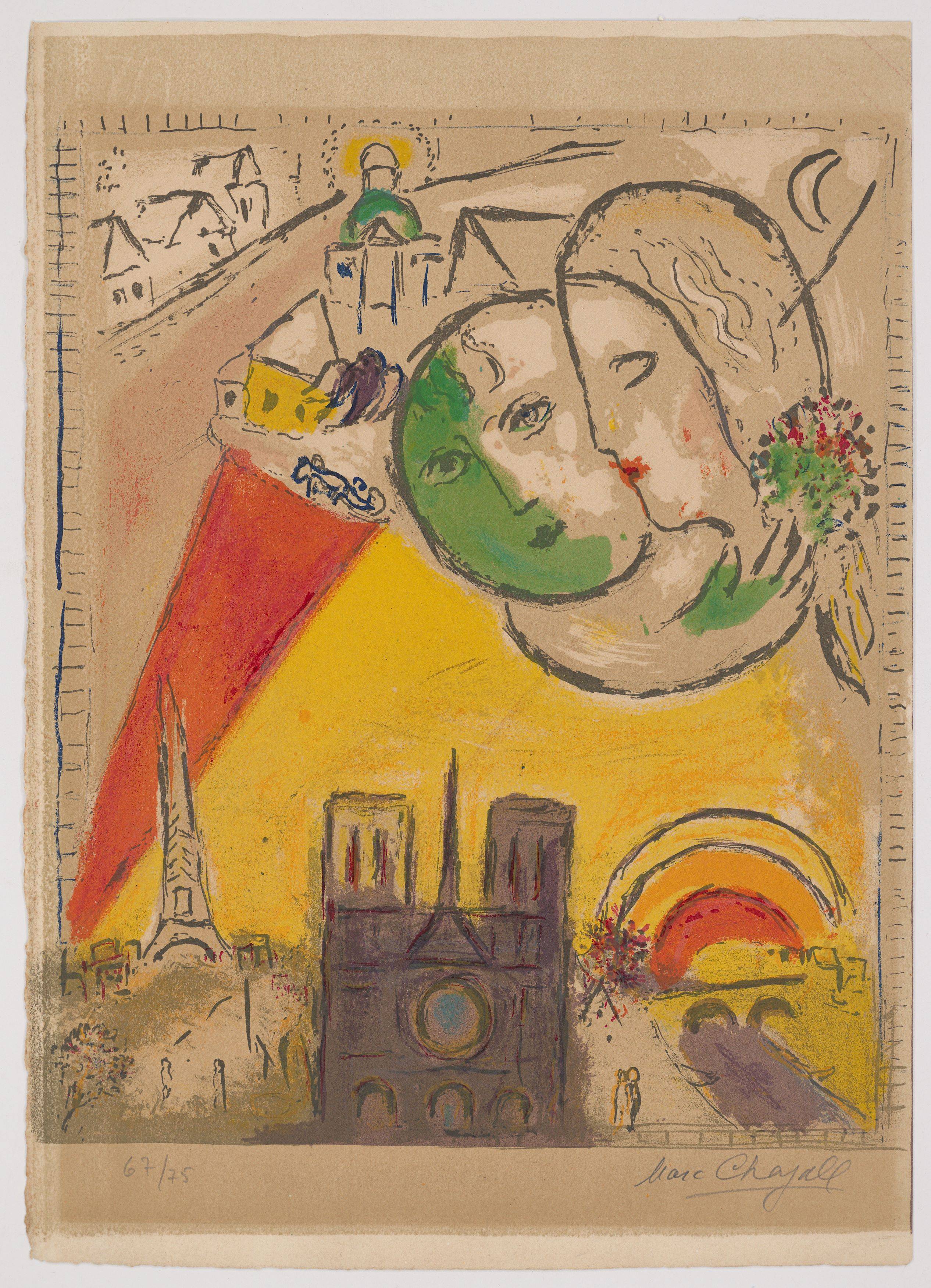 This picture shows the following artwork: Marc Chagall. ”Le Dimanche”. 1954.