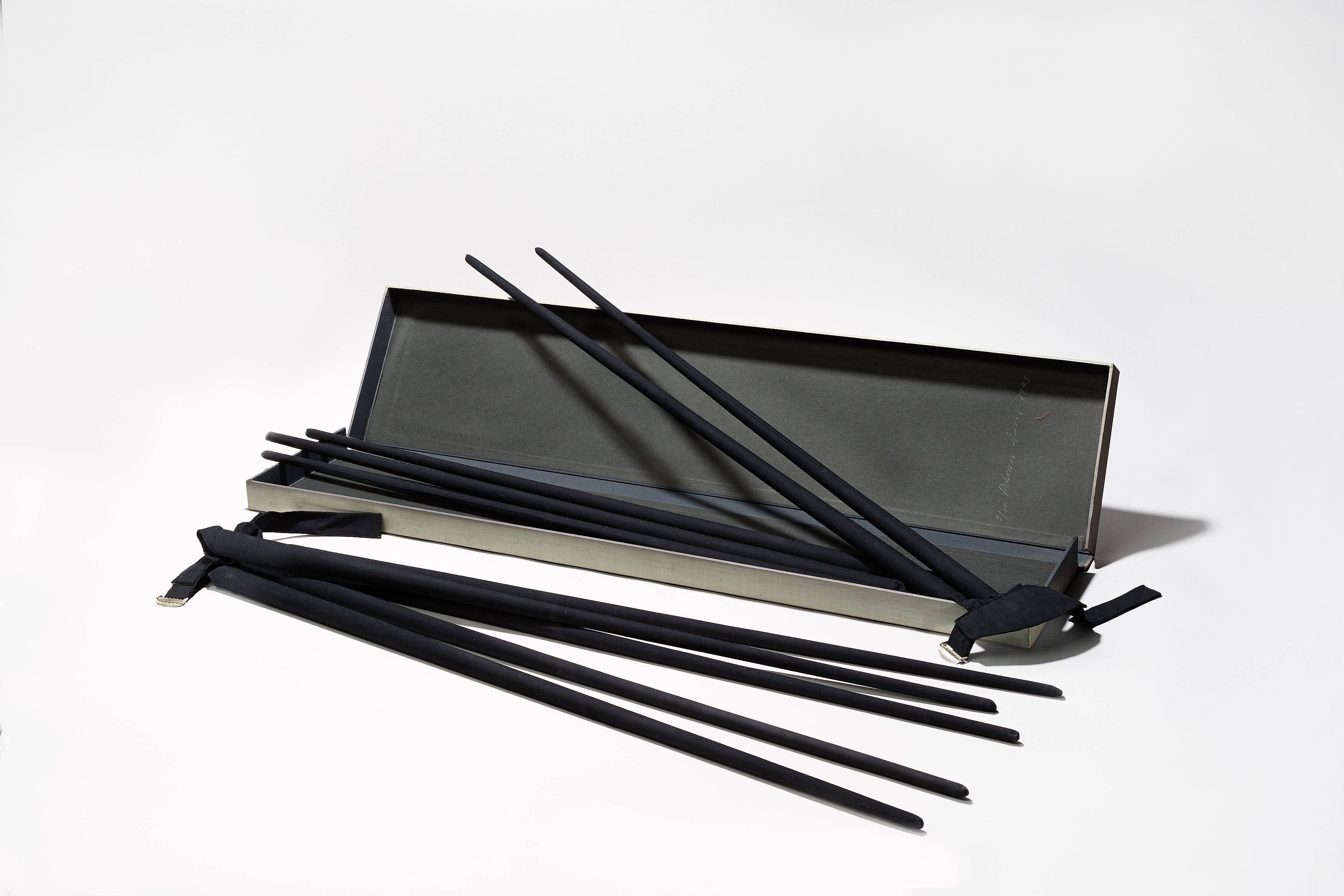 Auf diesem Bild ist das folgende Kunstwerk zu sehen: Rebecca Horn. „Handschuhfinger“. 1973.