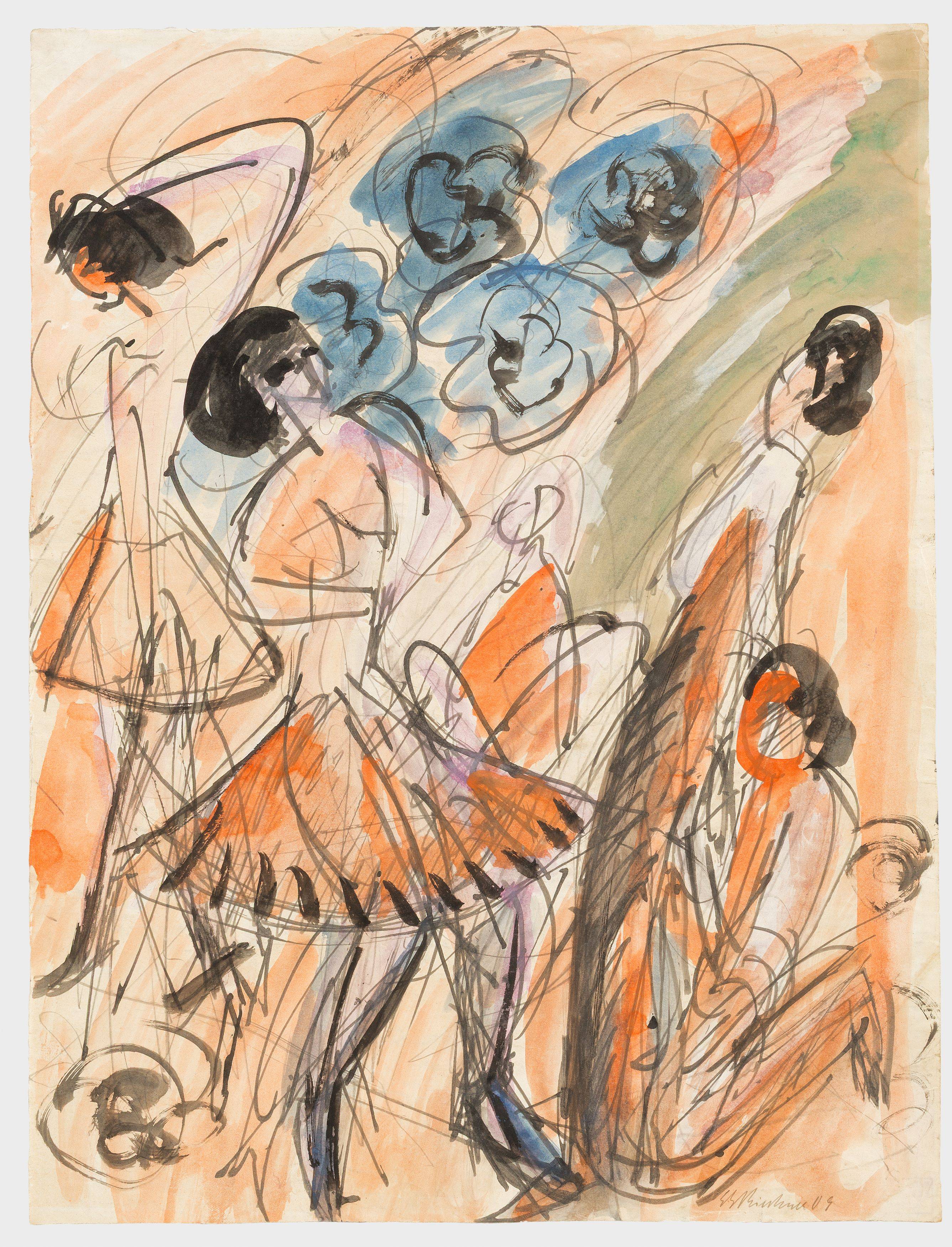 Auf diesem Bild ist das folgende Kunstwerk zu sehen: Ernst Ludwig Kirchner. Tänzerinnen.