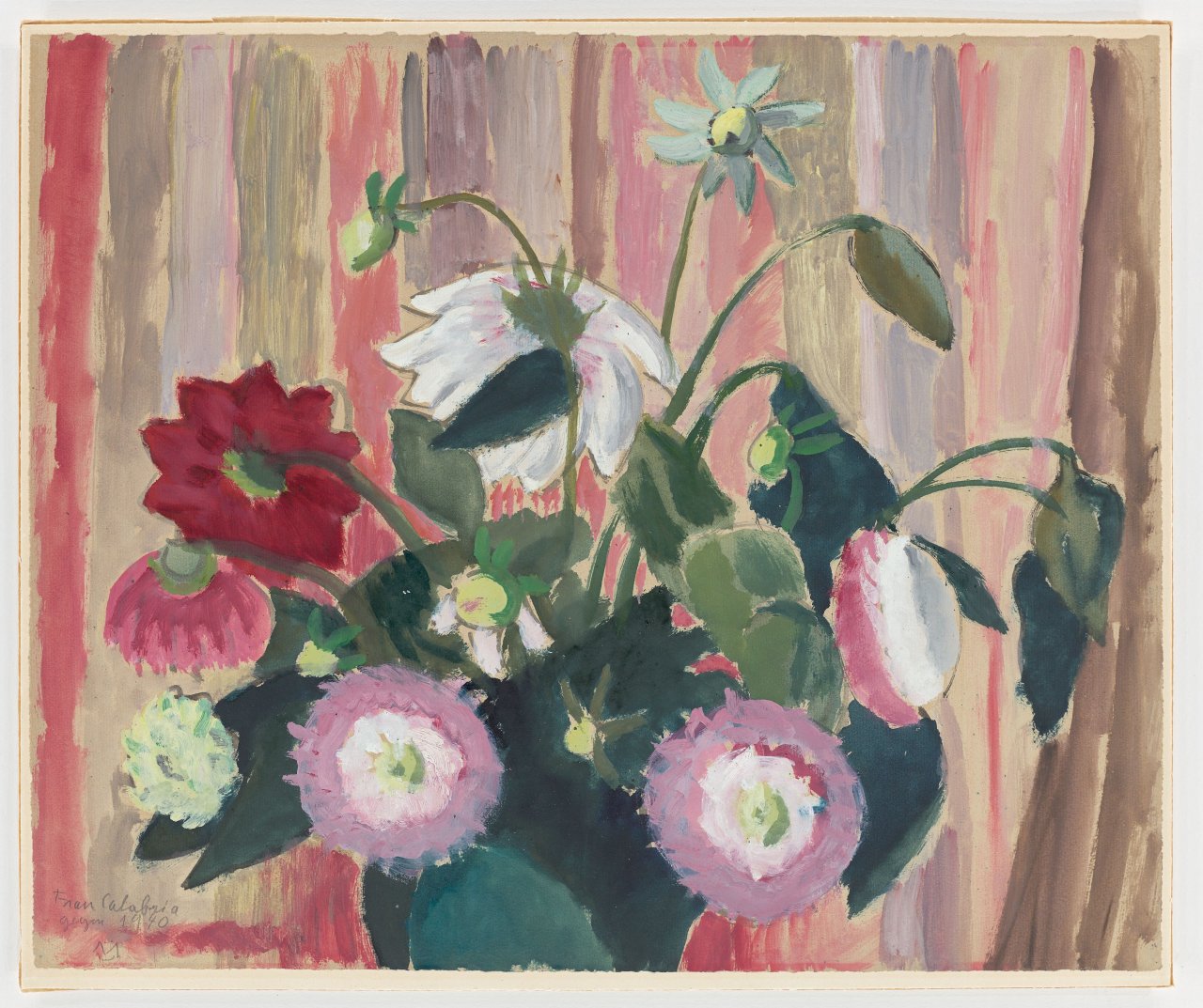 This picture shows the following artwork: Gabriele Münter. Flower still life. Circa 1940.