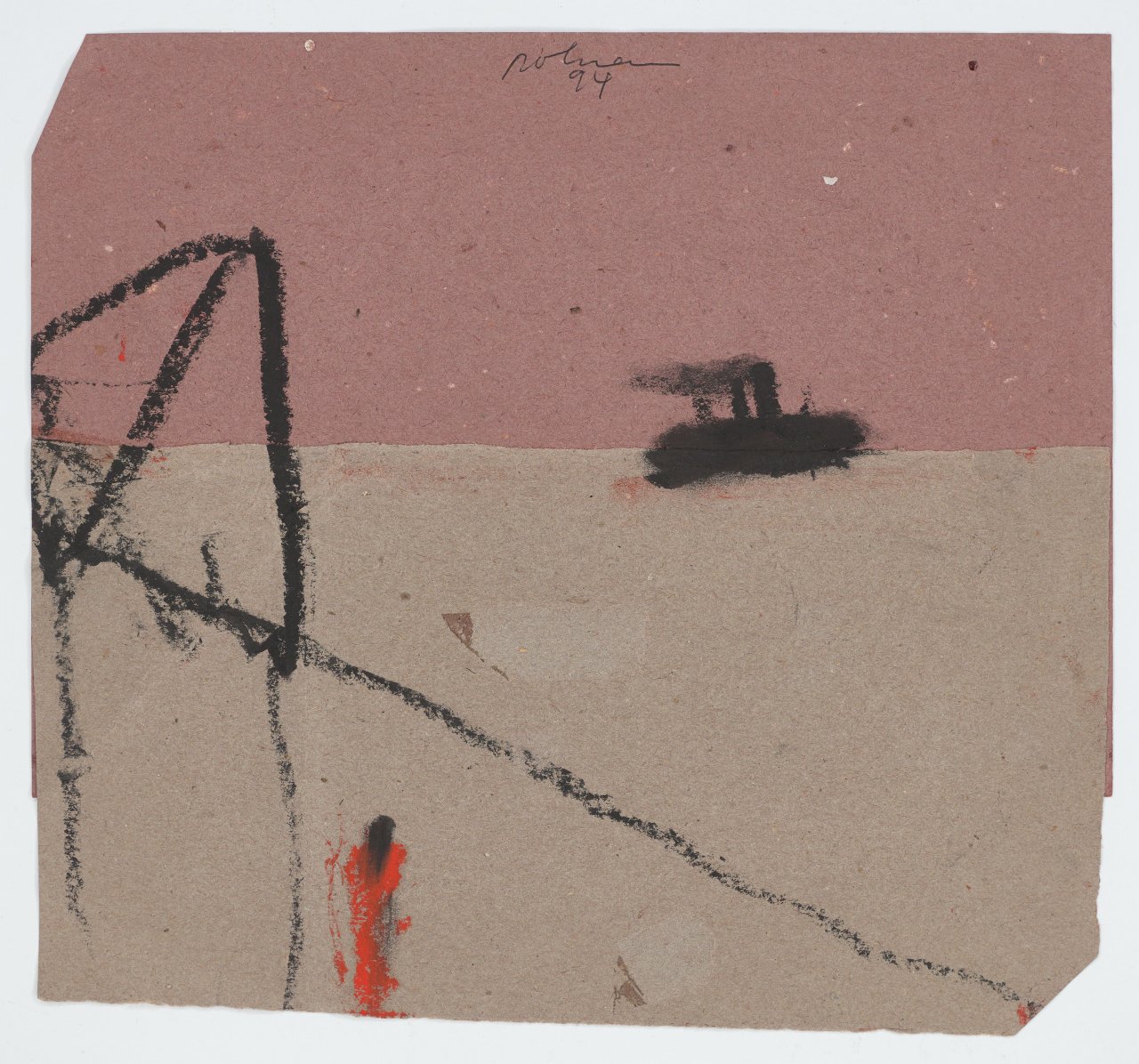 This picture shows the following artwork: Karl Bohrmann. Untitled (Red woman and steamer). 1994.