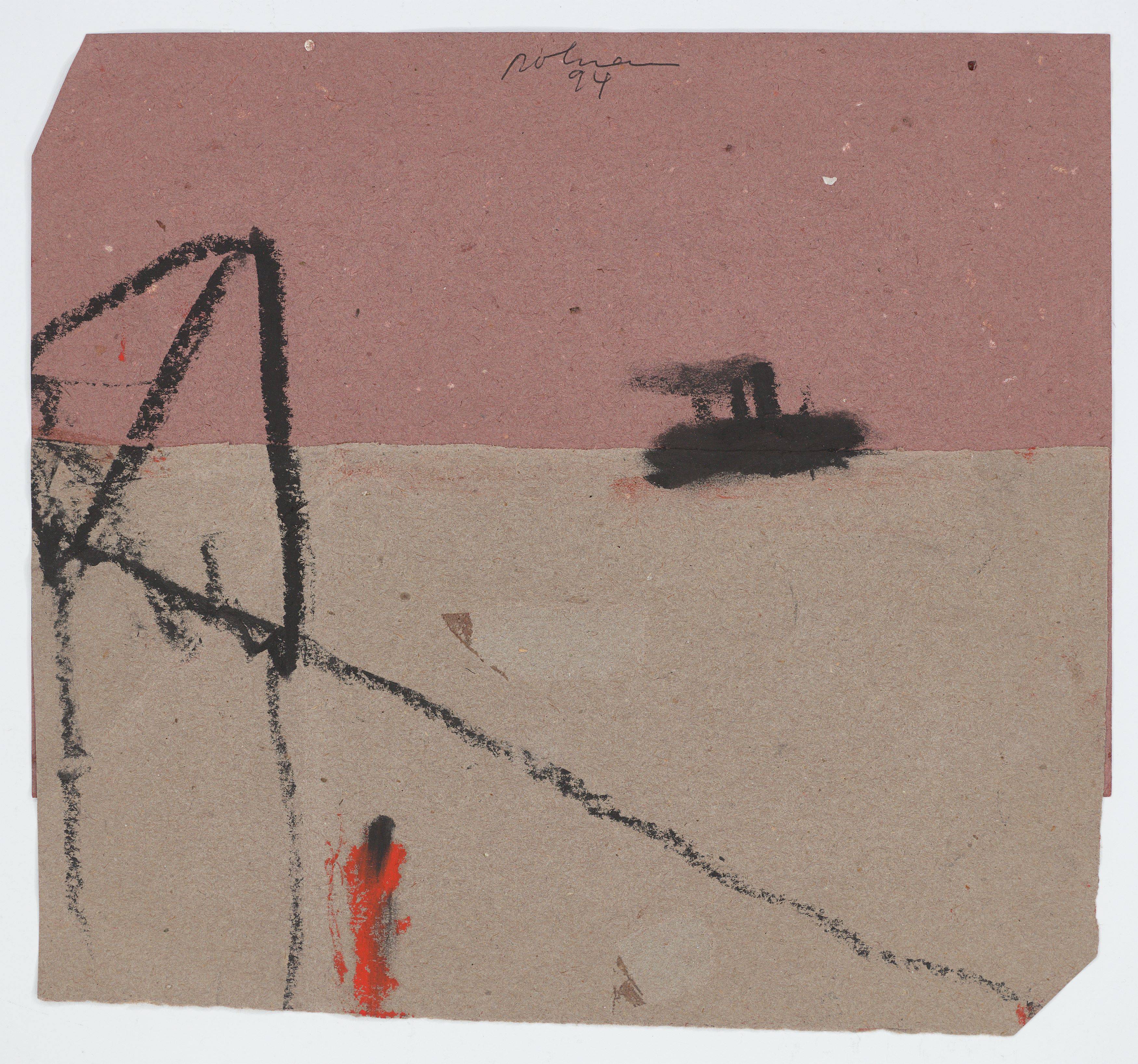 This picture shows the following artwork: Karl Bohrmann. Untitled (Red woman and steamer). 1994.