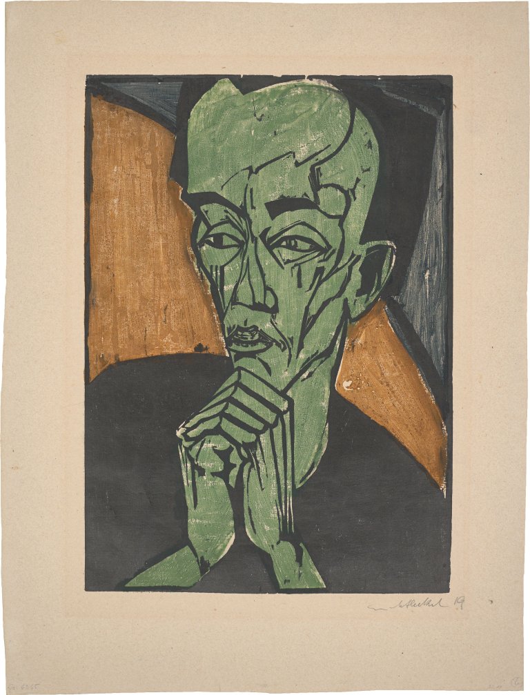 This picture shows the following artwork: Erich Heckel. ”Männerbildnis”. 1919.