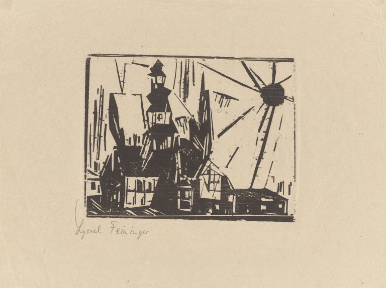 Auf diesem Bild ist das folgende Kunstwerk zu sehen: Lyonel Feininger. „Troistedt“. 1919.