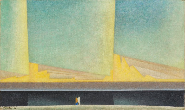 Auf diesem Bild ist das folgende Kunstwerk zu sehen: Lyonel Feininger. „Wolken überm Meer I“. 1923.