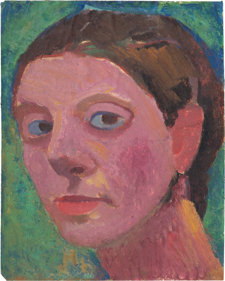 Auf diesem Bild ist das folgende Kunstwerk zu sehen: Paula Modersohn-Becker. „Selbstbildnis nach halblinks“. 1906.