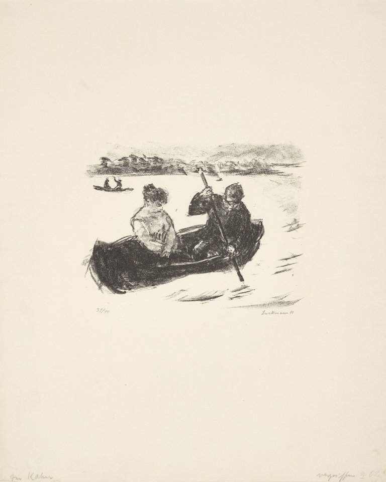 Auf diesem Bild ist das folgende Kunstwerk zu sehen: Max Beckmann. „Boote auf dem Tegeler See“. 1911.