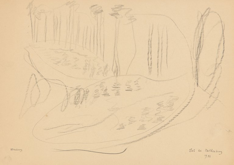 Auf diesem Bild ist das folgende Kunstwerk zu sehen: Gerhard Altenbourg. „Tal bei Waldenburg“. 1981.