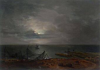 Dänische Küste bei Mondschein